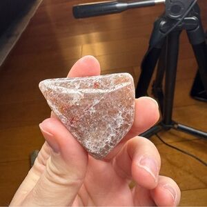 Triangular Natural Stone of Raspberry Quartz